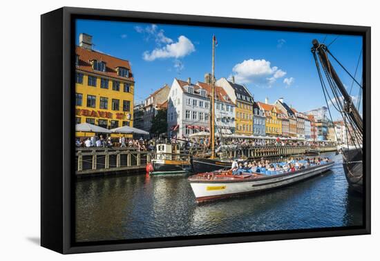 Fishing Boats in Nyhavn, 17th Century Waterfront, Copenhagen, Denmark-Michael Runkel-Framed Stretched Canvas