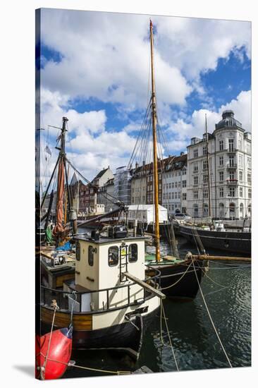 Fishing Boats in Nyhavn, 17th Century Waterfront, Copenhagen, Denmark-Michael Runkel-Stretched Canvas