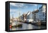 Fishing Boats in Nyhavn, 17th Century Waterfront, Copernhagen, Denmark, Scandinavia, Europe-Michael Runkel-Framed Stretched Canvas