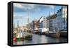 Fishing Boats in Nyhavn, 17th Century Waterfront, Copernhagen, Denmark, Scandinavia, Europe-Michael Runkel-Framed Stretched Canvas