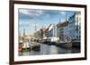 Fishing Boats in Nyhavn, 17th Century Waterfront, Copernhagen, Denmark, Scandinavia, Europe-Michael Runkel-Framed Photographic Print