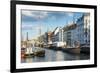 Fishing Boats in Nyhavn, 17th Century Waterfront, Copernhagen, Denmark, Scandinavia, Europe-Michael Runkel-Framed Photographic Print