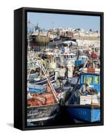 Fishing Boats in Port, Tangier, Morocco, North Africa, Africa-Charles Bowman-Framed Stretched Canvas