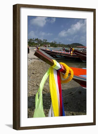 Fishing Boats in the Gulf of Thailand on the Island of Ko Samui, Thailand-David R. Frazier-Framed Photographic Print