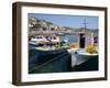 Fishing Boats in the Harbor at Skala on Patmos, Dodecanese Islands, Greek Islands, Greece, Europe-Ken Gillham-Framed Photographic Print