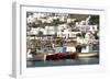 Fishing Boats in the Harbor of Chora, Mykonos, Greece-David Noyes-Framed Photographic Print