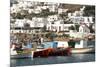 Fishing Boats in the Harbor of Chora, Mykonos, Greece-David Noyes-Mounted Photographic Print
