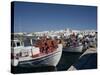 Fishing Boats in the Harbour at Naoussa on Paros, Cyclades Islands, Greek Islands, Greece, Europe-Thouvenin Guy-Stretched Canvas