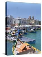 Fishing Boats in the Harbour, Marsaxlokk, Malta-Peter Thompson-Stretched Canvas