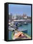 Fishing Boats in the Harbour, Marsaxlokk, Malta-Peter Thompson-Framed Stretched Canvas