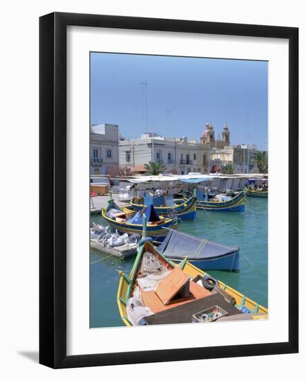 Fishing Boats in the Harbour, Marsaxlokk, Malta-Peter Thompson-Framed Photographic Print