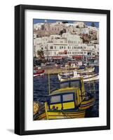 Fishing Boats in the Harbour, Naxos, Cyclades Islands, Greek Islands, Greece-Thouvenin Guy-Framed Photographic Print
