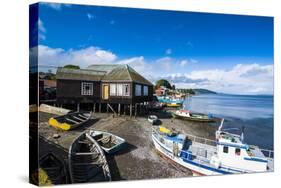 Fishing Boats in the Harbour of Dalcahue, Chiloe, Chile, South America-Michael Runkel-Stretched Canvas