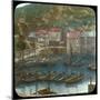 Fishing Boats in the Harbour, Polperro, Cornwall, Late 19th or Early 20th Century-null-Mounted Giclee Print