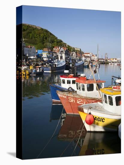 Fishing Boats in the Harbour, Scarborough, North Yorkshire, Yorkshire, England, UK, Europe-Mark Sunderland-Stretched Canvas