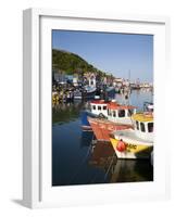 Fishing Boats in the Harbour, Scarborough, North Yorkshire, Yorkshire, England, UK, Europe-Mark Sunderland-Framed Photographic Print