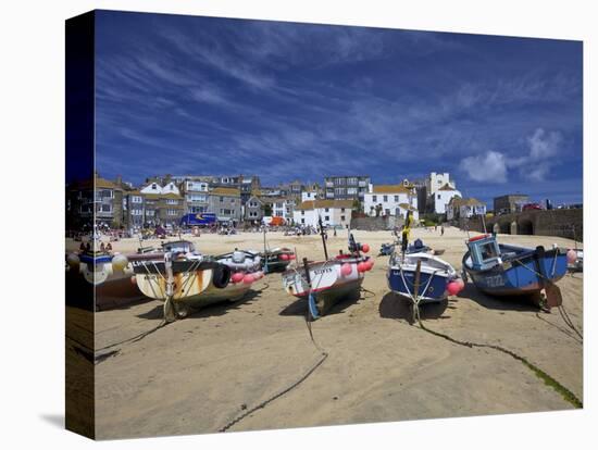 Fishing Boats in the Old Harbour, St. Ives, Cornwall, England, United Kingdom, Europe-Peter Barritt-Stretched Canvas