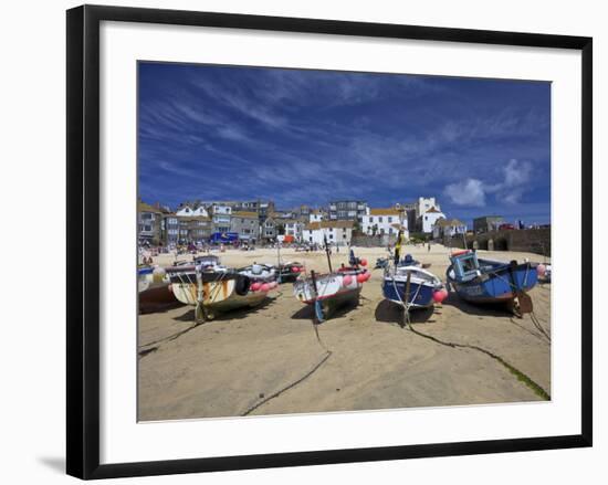 Fishing Boats in the Old Harbour, St. Ives, Cornwall, England, United Kingdom, Europe-Peter Barritt-Framed Photographic Print