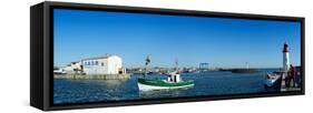 Fishing Boats in the Sea, La Cotiniere, Oleron, Charente-Maritime, Poitou-Charentes, France-null-Framed Stretched Canvas