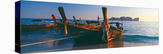 Fishing Boats in the Sea, Phi Phi Islands, Phuket Province, Thailand-null-Stretched Canvas