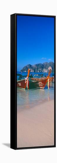 Fishing Boats in the Sea, Phi Phi Islands, Phuket Province, Thailand-null-Framed Stretched Canvas