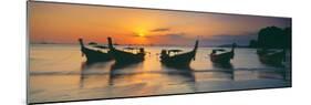Fishing Boats in the Sea, Railay Beach, Krabi, Krabi Province, Thailand-null-Mounted Photographic Print