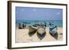Fishing Boats in the Turquoise Waters of Qalansia on the West Coast of the Island of Socotra-Michael Runkel-Framed Photographic Print