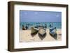 Fishing Boats in the Turquoise Waters of Qalansia on the West Coast of the Island of Socotra-Michael Runkel-Framed Photographic Print