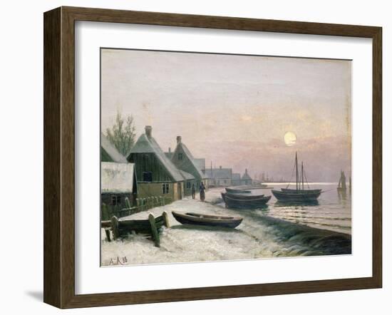 Fishing Boats in the Winter Sunlight-Anders Andersen-Lundby-Framed Giclee Print