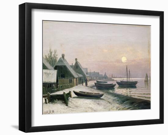 Fishing Boats in the Winter Sunlight-Anders Andersen-Lundby-Framed Giclee Print