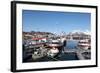 Fishing Boats in Tomvik Harbour, Kvaloya (Whale Island), Troms, Arctic Norway, Scandinavia, Europe-David Lomax-Framed Photographic Print