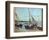 Fishing Boats in Trouville Channel. Painting by Camille Corot (1796-1875), 19Th Century. Oil on Can-Jean Baptiste Camille Corot-Framed Giclee Print