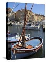 Fishing Boats in Vieux Port Harbour, St. Tropez, Var, Provence, Cote D'Azur, France, Mediterranean,-Peter Richardson-Stretched Canvas