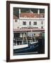 Fishing Boats in Whitby Harbour with Famous Magpie Cafe in Background, Yorkshire, England-John Woodworth-Framed Photographic Print