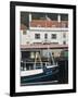 Fishing Boats in Whitby Harbour with Famous Magpie Cafe in Background, Yorkshire, England-John Woodworth-Framed Photographic Print