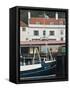 Fishing Boats in Whitby Harbour with Famous Magpie Cafe in Background, Yorkshire, England-John Woodworth-Framed Stretched Canvas