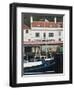 Fishing Boats in Whitby Harbour with Famous Magpie Cafe in Background, Yorkshire, England-John Woodworth-Framed Photographic Print