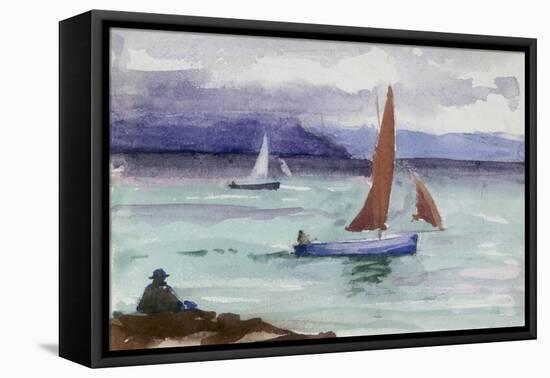 Fishing Boats - Iona-Francis Campbell Boileau Cadell-Framed Stretched Canvas