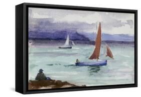 Fishing Boats - Iona-Francis Campbell Boileau Cadell-Framed Stretched Canvas
