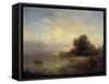 Fishing Boats, Lake Constance, 1852-Friedrich Thurau-Framed Stretched Canvas