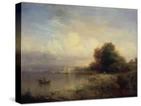 Fishing Boats, Lake Constance, 1852-Friedrich Thurau-Stretched Canvas