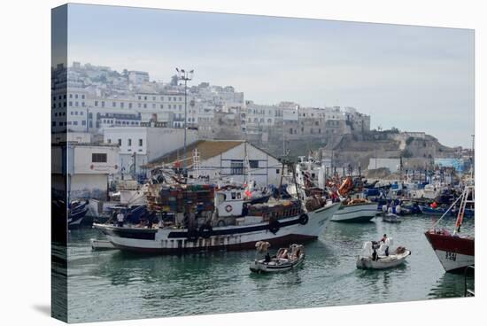 Fishing Boats Leaving Tangier Fishing Harbour, Tangier, Morocco, North Africa, Africa-Mick Baines & Maren Reichelt-Stretched Canvas