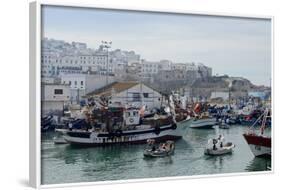 Fishing Boats Leaving Tangier Fishing Harbour, Tangier, Morocco, North Africa, Africa-Mick Baines & Maren Reichelt-Framed Photographic Print