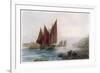 Fishing Boats Leaving the Harbour at Looe Cornwall-Maurice Randall-Framed Art Print