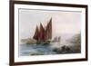 Fishing Boats Leaving the Harbour at Looe Cornwall-Maurice Randall-Framed Art Print