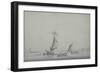 Fishing Boats: Low-Lying Shore, with a Windmill to the Left-William Anderson-Framed Giclee Print