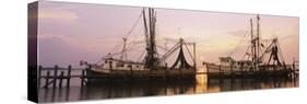 Fishing Boats Moored at a Dock, Amelia River, Amelia Island, Fernandina Beach, Florida, USA-null-Stretched Canvas