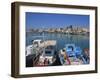 Fishing Boats Moored in Harbour, Aegina Town, Aegina, Saronic Islands, Greek Islands, Greece-Lightfoot Jeremy-Framed Photographic Print