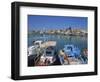 Fishing Boats Moored in Harbour, Aegina Town, Aegina, Saronic Islands, Greek Islands, Greece-Lightfoot Jeremy-Framed Photographic Print