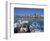 Fishing Boats Moored in Harbour, Aegina Town, Aegina, Saronic Islands, Greek Islands, Greece-Lightfoot Jeremy-Framed Photographic Print